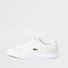 River Island Womens Lacoste White Leather Logo Trainer