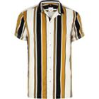 River Island Mens Big And Tall Stripe Print Revere Shirt