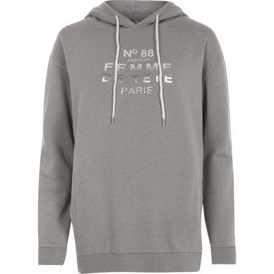 River Island Womens 'femme' Metallic Print Hoodie