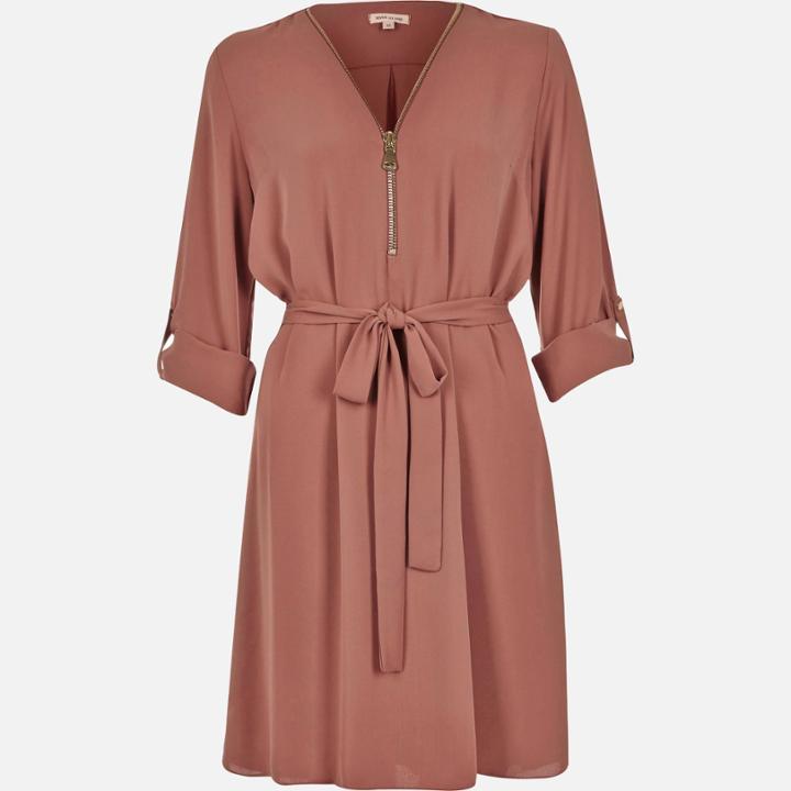 River Island Womens Zip-up Shirt Dress