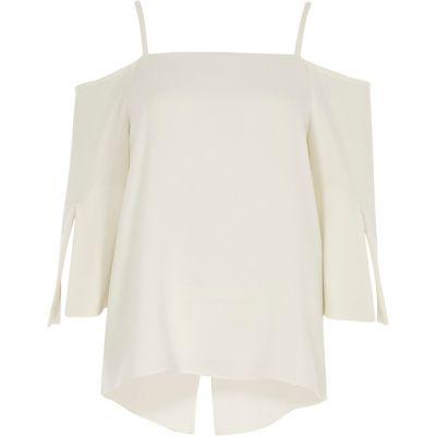 River Island Womens Bardot Split Sleeve Top