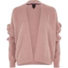 River Island Womens Dusty Fluffy Frill Sleeve Cardigan