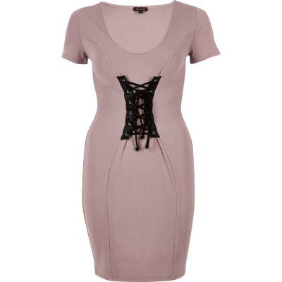 River Island Womens Contrast Corset Bodycon Dress