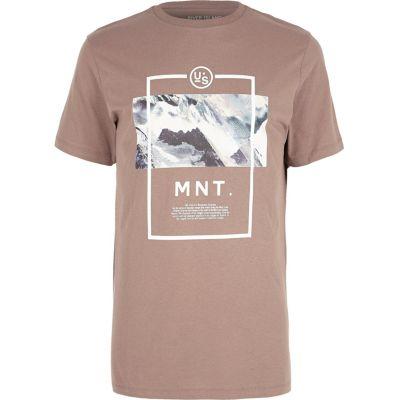 River Island Mens Mountain Scene Print T-shirt