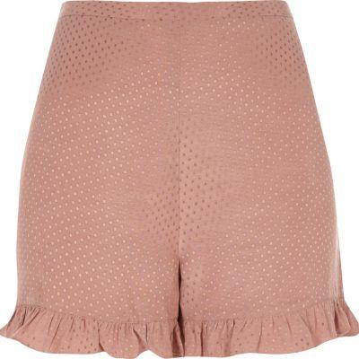 River Island Womens Soft Frill Jaquard Shorts