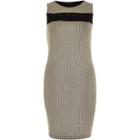 River Island Womens Gold Lace Up Front Ribbed Bodycon Dress