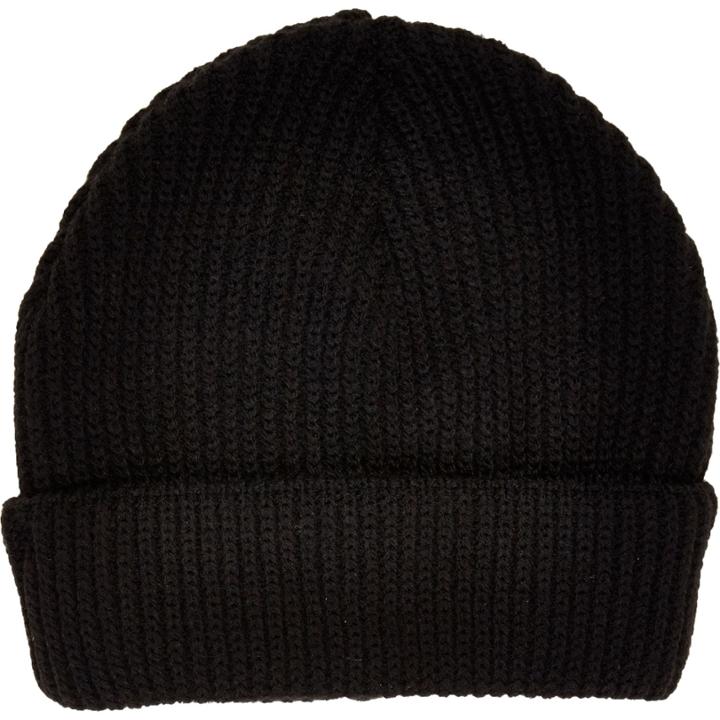River Island Mensblack Shallow Fit Beanie