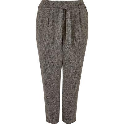 River Island Womens Plus Soft Tie Tapered Pants