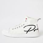 River Island Mens White 'prolific' Canvas High Top Trainers