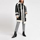 River Island Womens Faux Fur Padded Longline Aviator Jacket