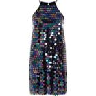 River Island Womens Disk Sequin Halter Neck Slip Mini Dress