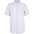 River Island Mens Melange Gingham Short Sleeve Shirt