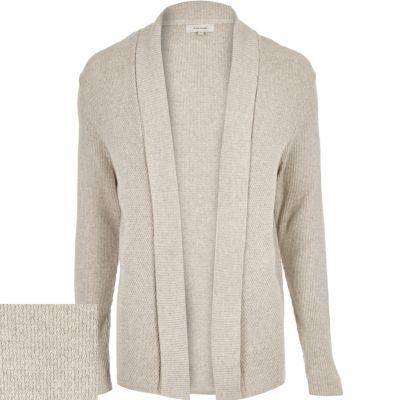 River Island Mens Grey Open Front Cardigan