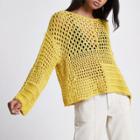 River Island Womens Crochet Knit Boxy Sweater
