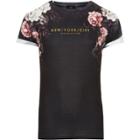 River Island Mens Floral Fade 'new York' Slim Fit T-shirt