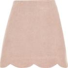 River Island Womens Faux Suede Scallop Hem Mini Skirt
