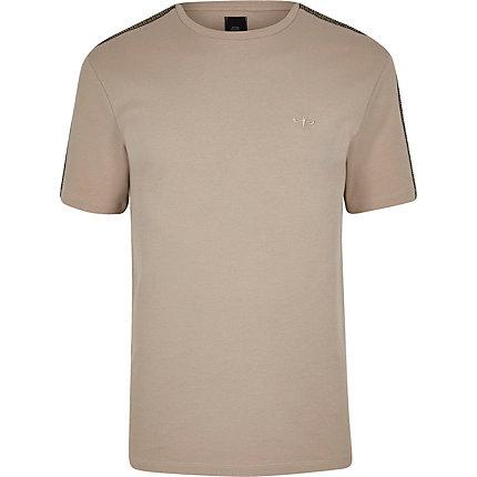 River Island Mens Ri Monogram Tape Slim Fit T-shirt