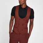 River Island Mens Rust Smart Waistcoat