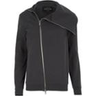 River Island Mensdark Asymmetric Zip Front Jacket