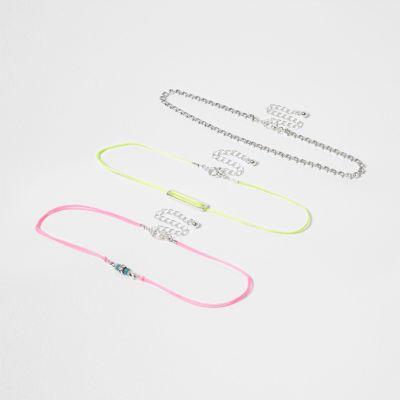 River Island Womens Fluro Multi Row Choker Pack