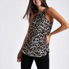 River Island Womens Leopard Print Halter Neck Tank Top