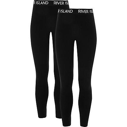 River Island Girls Ri Waistband Leggings 2 Pack