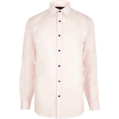 River Island Menspink Formal Slim Fit Poplin Shirt