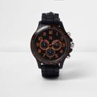 River Island Mens And Orange Highlight Rubber Watch