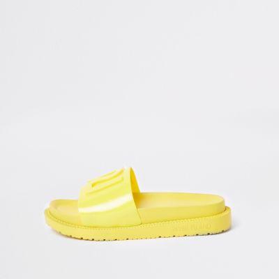 River Island Womens Ri Branded Jelly Sliders