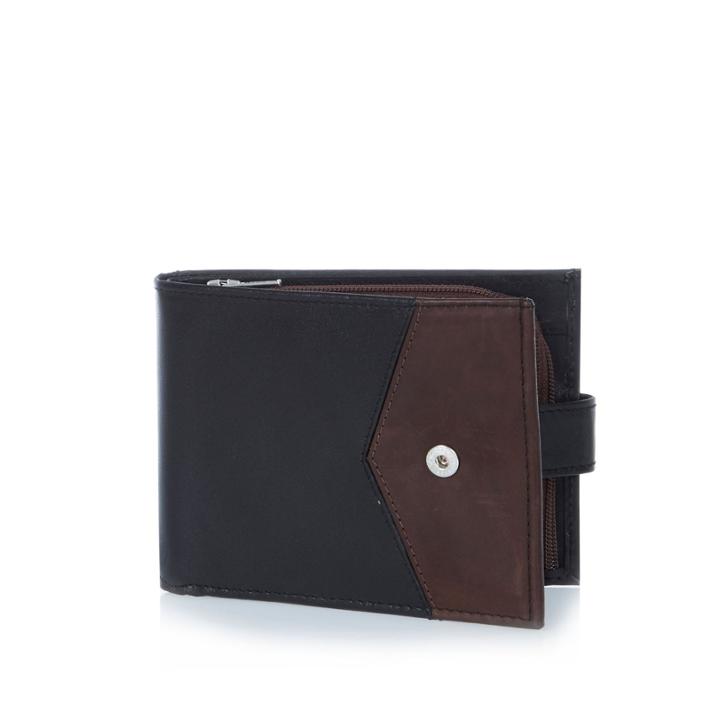 River Island Mensblack Leather Block Color Wallet