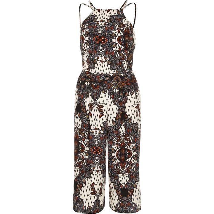 River Island Womens Paisley Print Strappy Cropped Jumpsuit