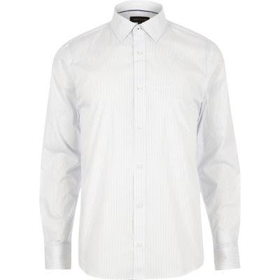 River Island Mens White Stretch Slim Fit Shirt