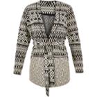 River Island Womens Ri Plus Geometric Belted Jacket