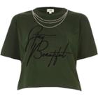 River Island Womens Necklace 'beautiful' Cropped T-shirt