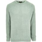 River Island Mens Textured Waffle Knit Sweater