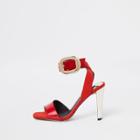 River Island Womens Oversized Gold Tone Buckle Sandal