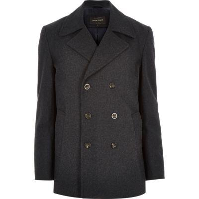 River Island Mens Smart Wool-blend Pea Coat