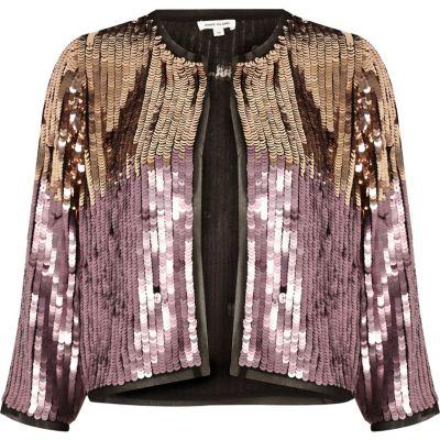 River Island Womens And Gold Sequin Bolero