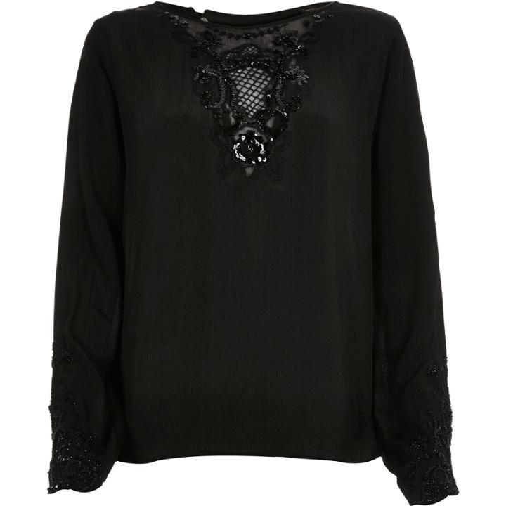 River Island Womens Lace Embellished Top