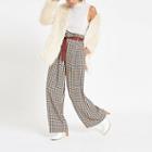 River Island Womens Printed Wide Leg Belted Trousers