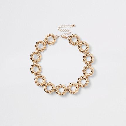 River Island Womens Gold Tone Twisted Ring Choker