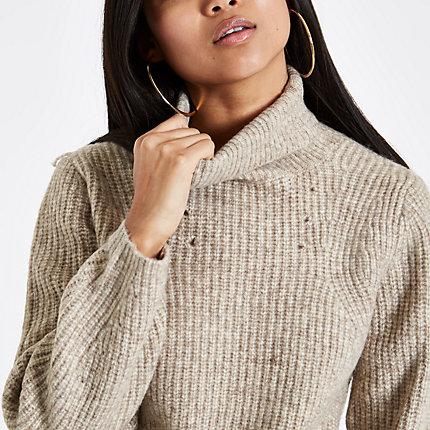 River Island Womens Petite Roll Neck Knit Sweater