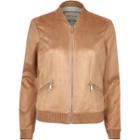 River Island Womens Faux Suede Bomber Jacket