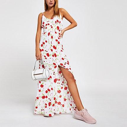 River Island Womens White Floral Maxi Dress