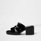 River Island Womens Velvet Multi Strap Heel Sandals