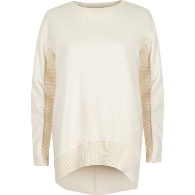 River Island Womens Long Sleeve Ribbed Detail Sweatshirt