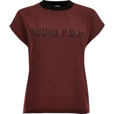 River Island Womens Woven Front Panel T-shirt