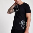 River Island Mens Jack And Jones Premium Rose Print T-shirt