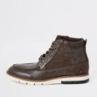 River Island Mens Lace Up Faux Leather Boots