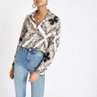 River Island Womens Scarf Print Button-up Shirt